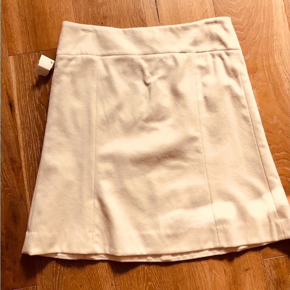 J.Crew $118 FRANCIE SKIRT 10582 Felted Wool Cashmere Blend A-Line Ivory *Size 14